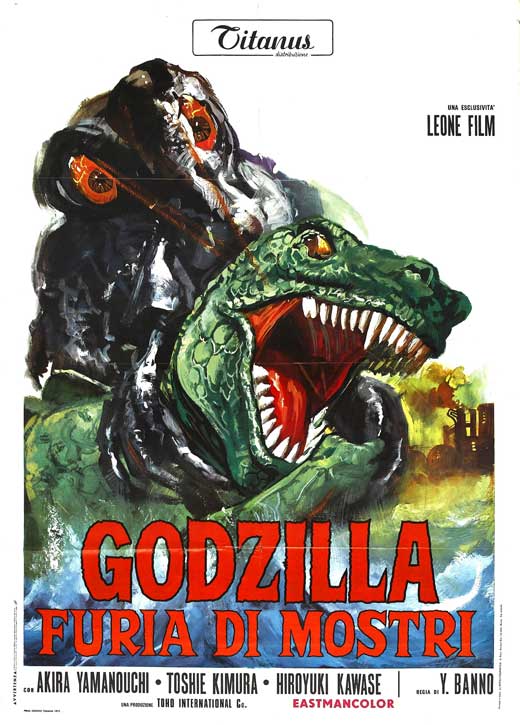 Godzilla vs. Smog Monster Movie Poster Print showcasing iconic monster film art.