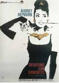 Breakfast at Tiffany's Movie Poster Print featuring Audrey Hepburn.