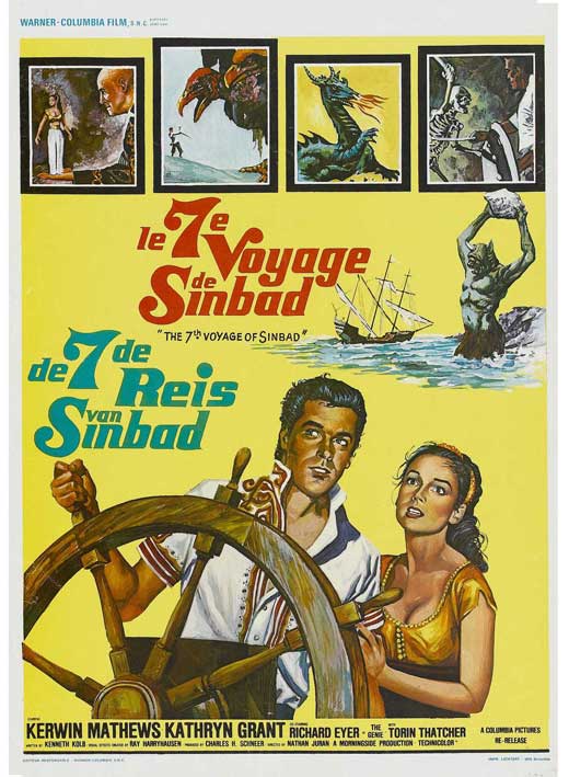 The 7th Voyage of Sinbad Movie Poster Print featuring classic film art.