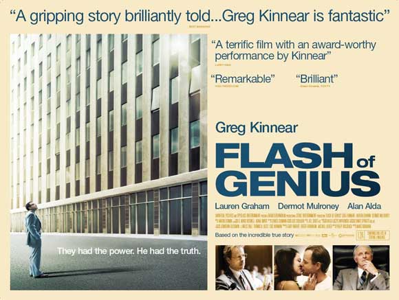 Flash of Genius Movie Poster featuring dramatic film art.