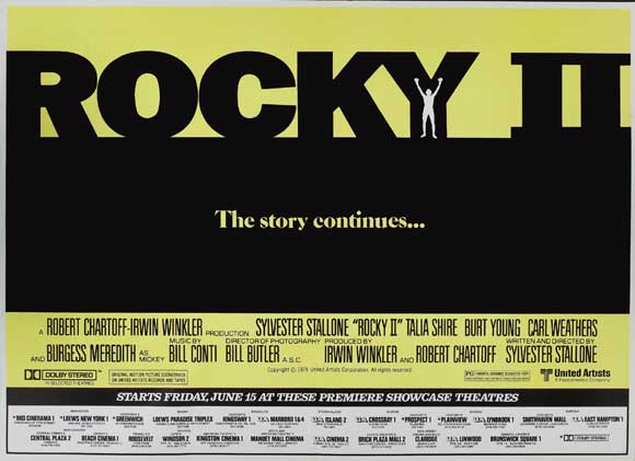 Rocky 2 Movie Poster Print showcasing classic film art.