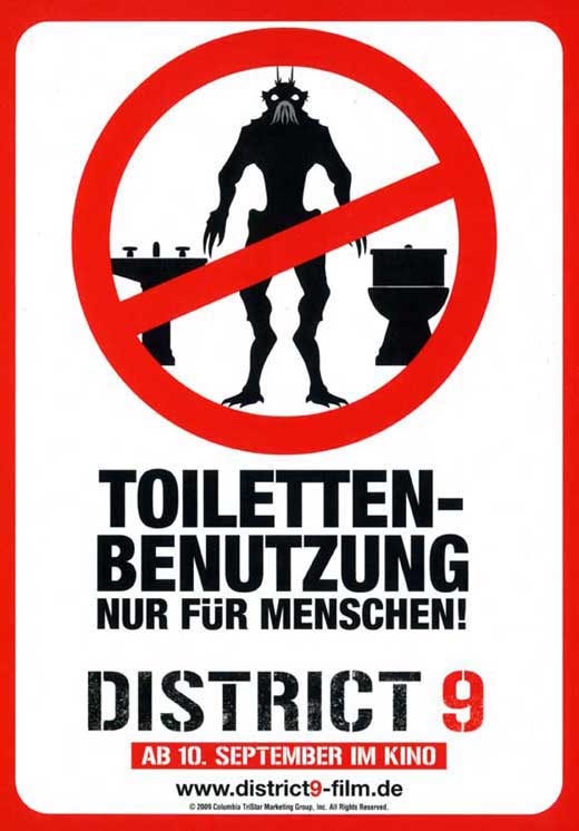 District 9 Movie Poster Print showcasing sci-fi artwork.