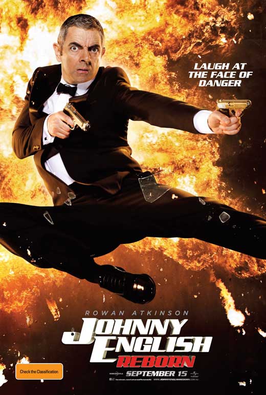 Johnny English Reborn Movie Poster Print featuring a comedic spy theme.