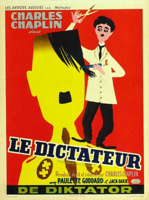 The Great Dictator movie poster print featuring Charlie Chaplin