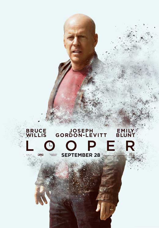 Looper Movie Poster Print showcasing a thrilling time travel theme.