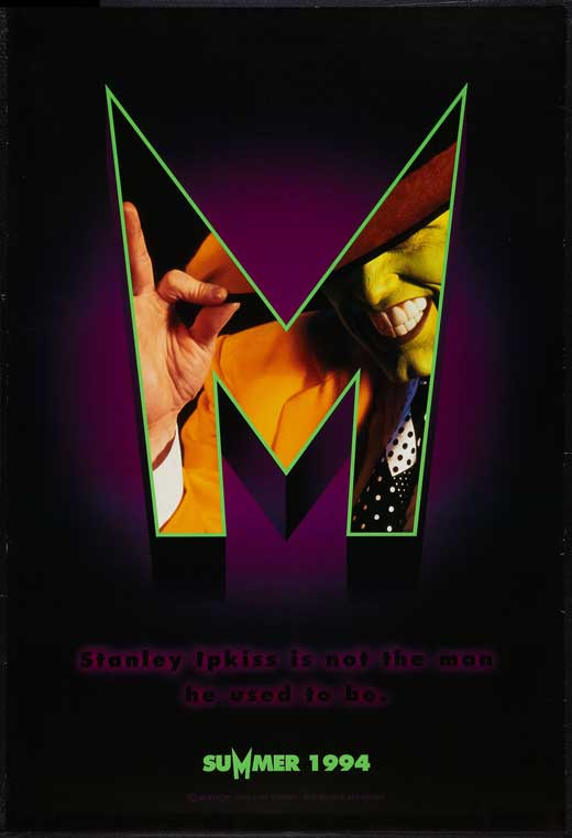 The Mask Movie Poster Print featuring colorful artwork.