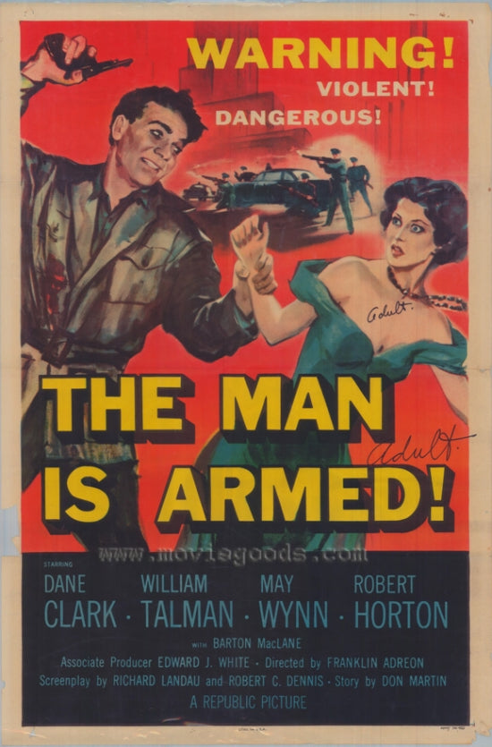 The Man is Armed Movie Poster Print showcasing classic cinema