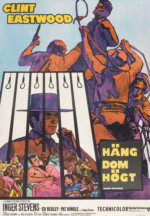 Hang 'Em High Movie Poster Print showcasing classic western film art.
