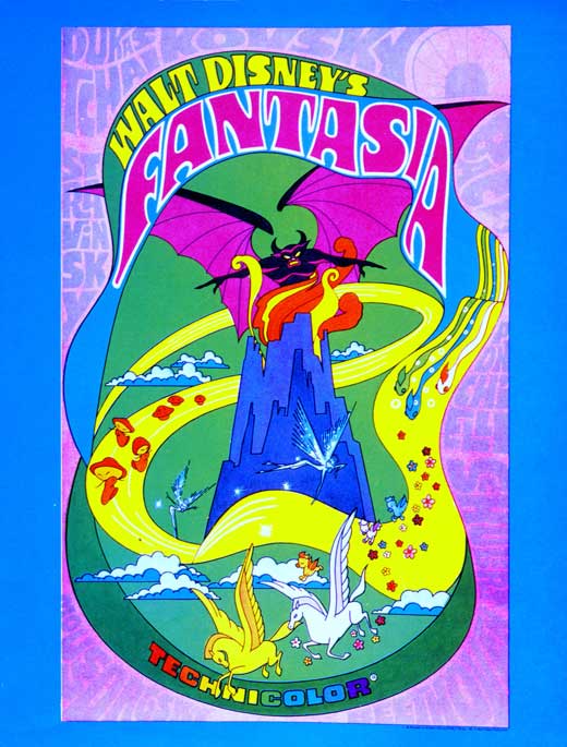 Fantasia Movie Poster Print featuring colorful artwork from the Disney classic.