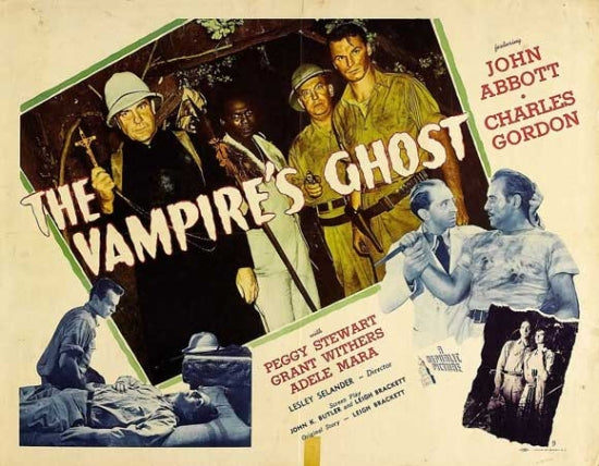 The Vampire's Ghost Movie Poster Print featuring classic horror film imagery.