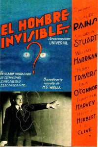 The Invisible Man Movie Poster Print showcasing classic horror art.