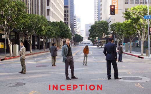 Inception Movie Poster Print featuring dreamlike visuals.