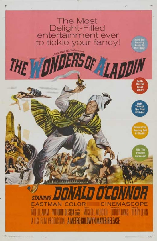 Le Meraviglie di Aladino Movie Poster Print showcasing colorful characters.