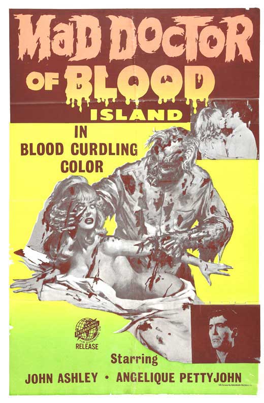 Mad Doctor of Blood Island Movie Poster Print featuring classic horror imagery.