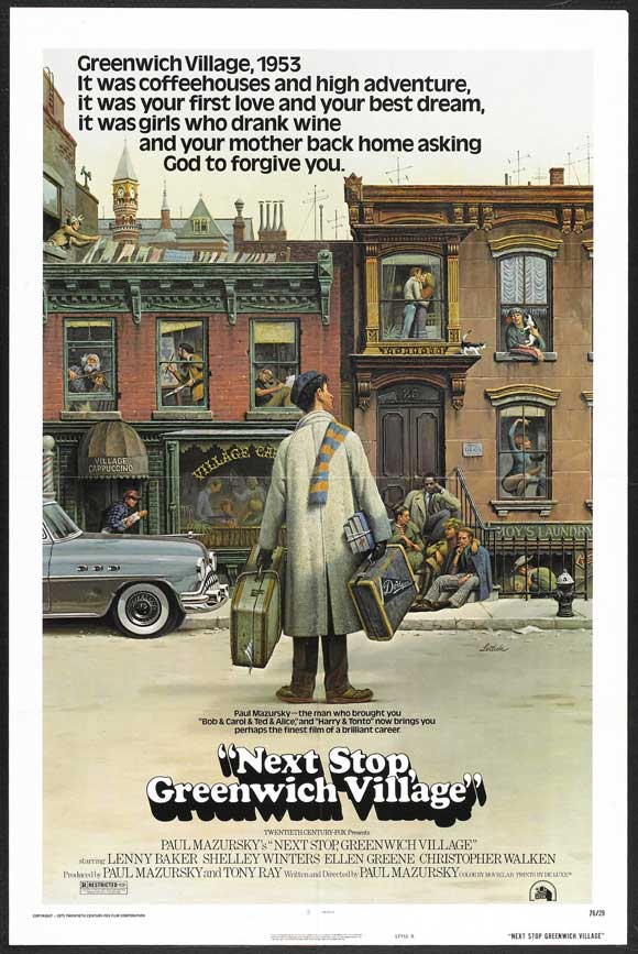 Next Stop Greenwich Village Movie Poster Print showcasing the vibrant film art