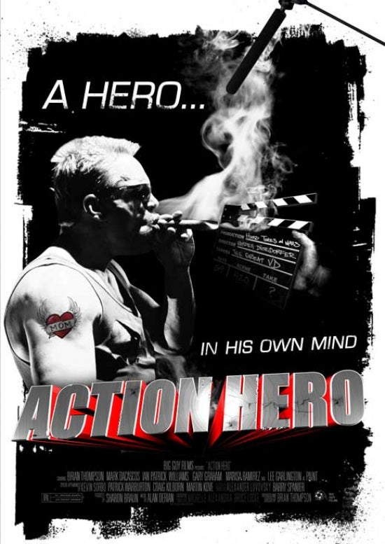 Action Hero Movie Poster Print showcasing vibrant colors and dramatic design.