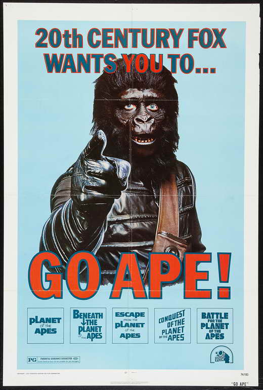 Planet of the Apes Movie Poster Print featuring iconic film imagery.