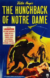 The Hunchback of Notre Dame Movie Poster Print showcasing Notre Dame architecture.