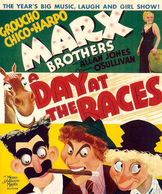 A Day at the Races Movie Poster Print showcasing classic cinema art.