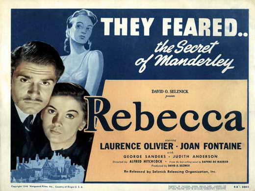 Rebecca Movie Poster Print showcasing classic film artwork.