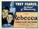 Rebecca Movie Poster Print showcasing classic film artwork.