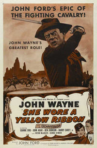 She Wore a Yellow Ribbon Movie Poster Print featuring classic film art.