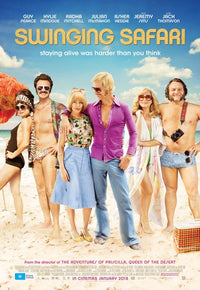 Swinging Safari Movie Poster Print featuring vibrant colors and dynamic imagery.
