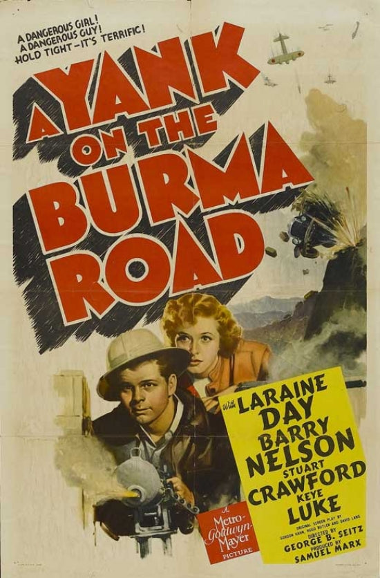 A Yank on the Burma Road movie poster print featuring vibrant imagery.