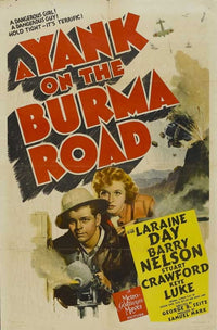 A Yank on the Burma Road movie poster print featuring vibrant imagery.