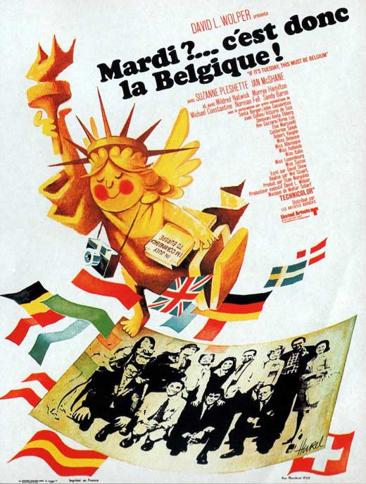 If It's Tuesday, This Must Be Belgium Movie Poster Print artwork.