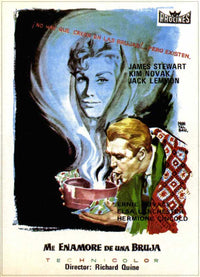 Bell Book and Candle Movie Poster Print featuring classic film art.