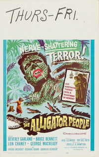 The Alligator People Movie Poster Print featuring classic horror design.