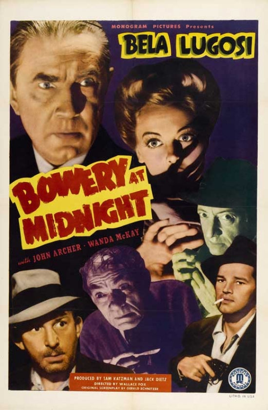 Bowery at Midnight Movie Poster Print showcasing vintage film art.