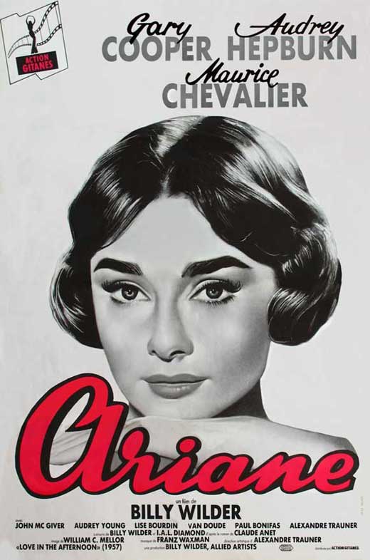 Love in the Afternoon Movie Poster Print showcasing classic cinema.