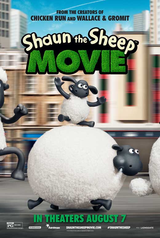 Shaun the Sheep Movie Poster Print featuring vibrant colors and fun imagery.