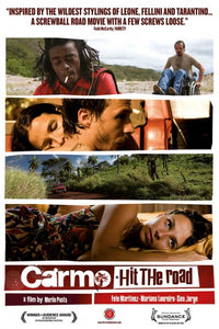 Carmo Hit the Road Movie Poster showcasing vibrant colors and adventurous imagery.