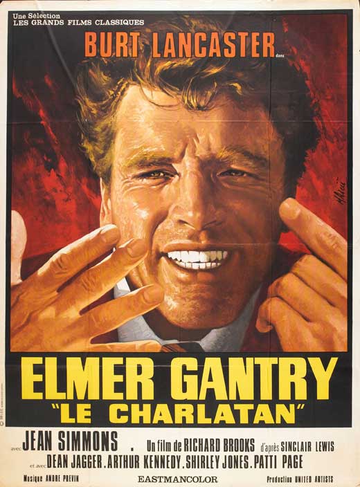 Elmer Gantry Movie Poster Print showcasing classic cinema art.