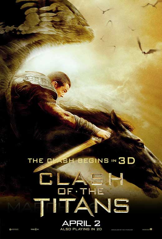 Clash of the Titans Movie Poster showcasing epic mythical battles.
