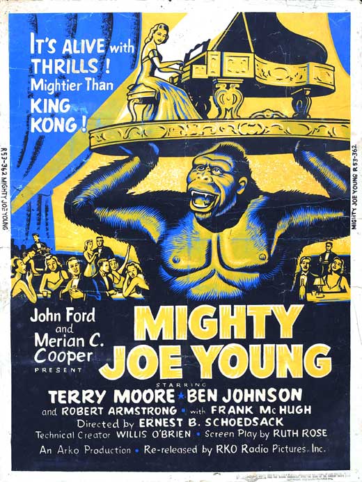 Mighty Joe Young movie poster print showcasing the gentle giant from the classic film.