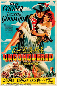Unconquered movie poster print showcasing resilience and determination.