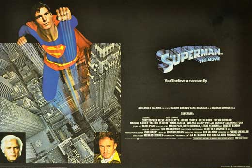 Superman: The Movie Poster Print featuring iconic superhero imagery.