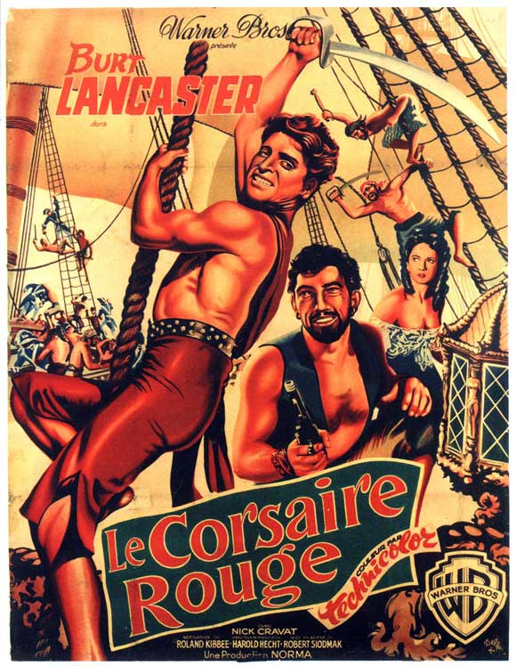 The Crimson Pirate Movie Poster Print depicting swashbuckling adventure.