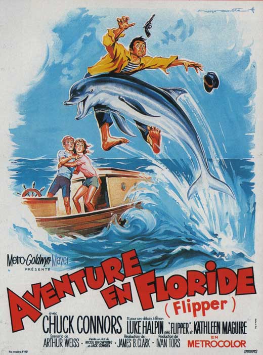 Flipper Movie Poster Print featuring vibrant ocean adventure theme.