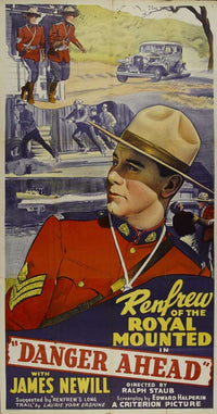 Danger Ahead Movie Poster Print showcasing cinematic suspense and adventure