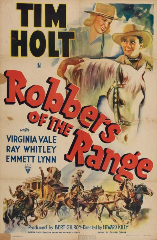 Robbers of the Range Movie Poster Print showcasing classic Western adventure.