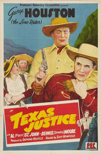 The Lone Rider in Texas Justice Movie Poster Print showcasing classic Western art.
