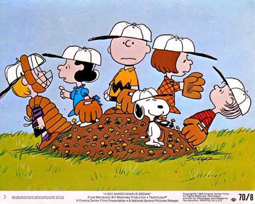 A Boy Named Charlie Brown Movie Poster Print showcasing beloved Peanuts characters.