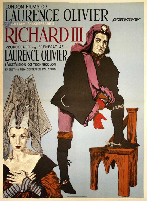 Richard III Movie Poster Print featuring dramatic Shakespearean imagery