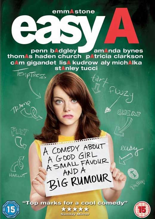Easy A Movie Poster Print showcasing the film's iconic visuals.