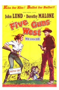 Five Guns West Movie Poster Print showcasing classic Western film art.